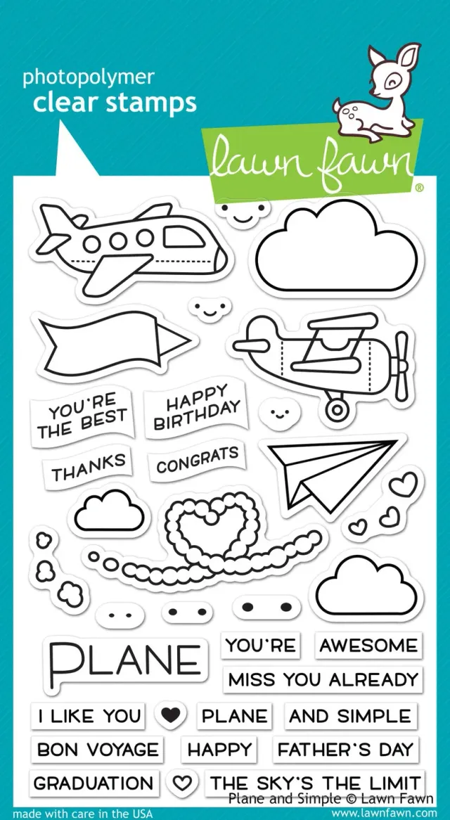 Lawn Fawn Plane and Simple Clear Stamps Flugzeug