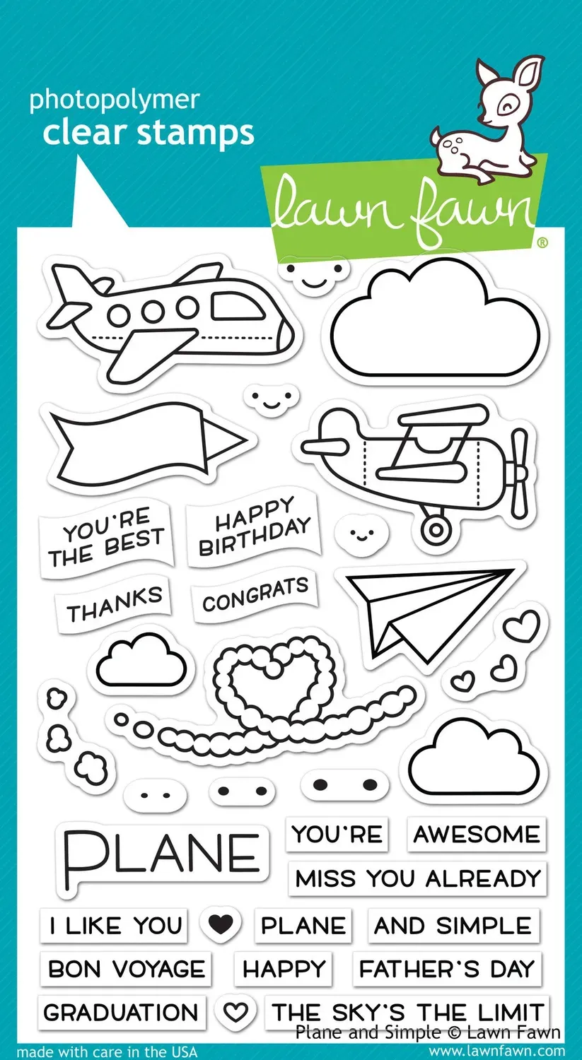 Lawn Fawn Plane and Simple Clear Stamps Flugzeug