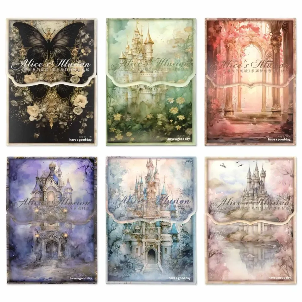 Ieebee Fantasy Castle Scrapbook Papier 50 Blatt Blue Castle