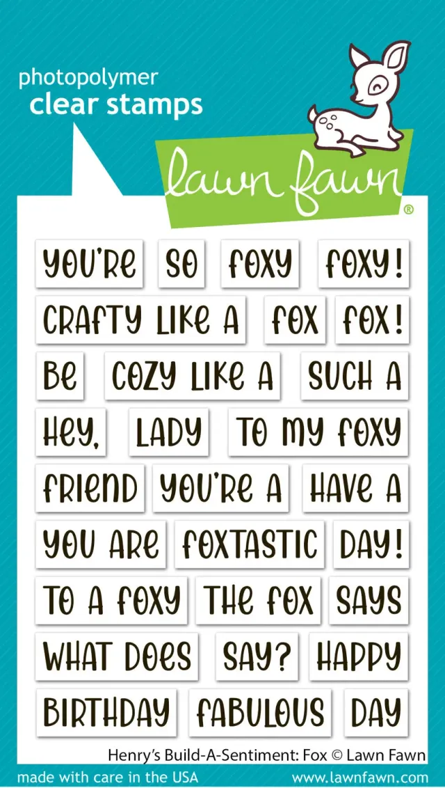 Lawn Fawn Henry's Build-A-Sentiment Fox Stempelset LF3910