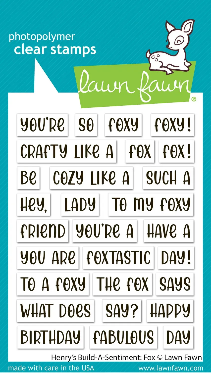 Lawn Fawn Henry's Build-A-Sentiment Fox Stempelset LF3910