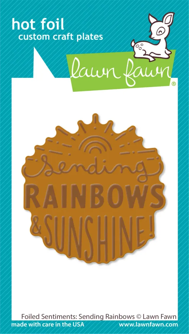 Lawn Fawn Foiled Sentiments Sending Rainbows Folienplatte