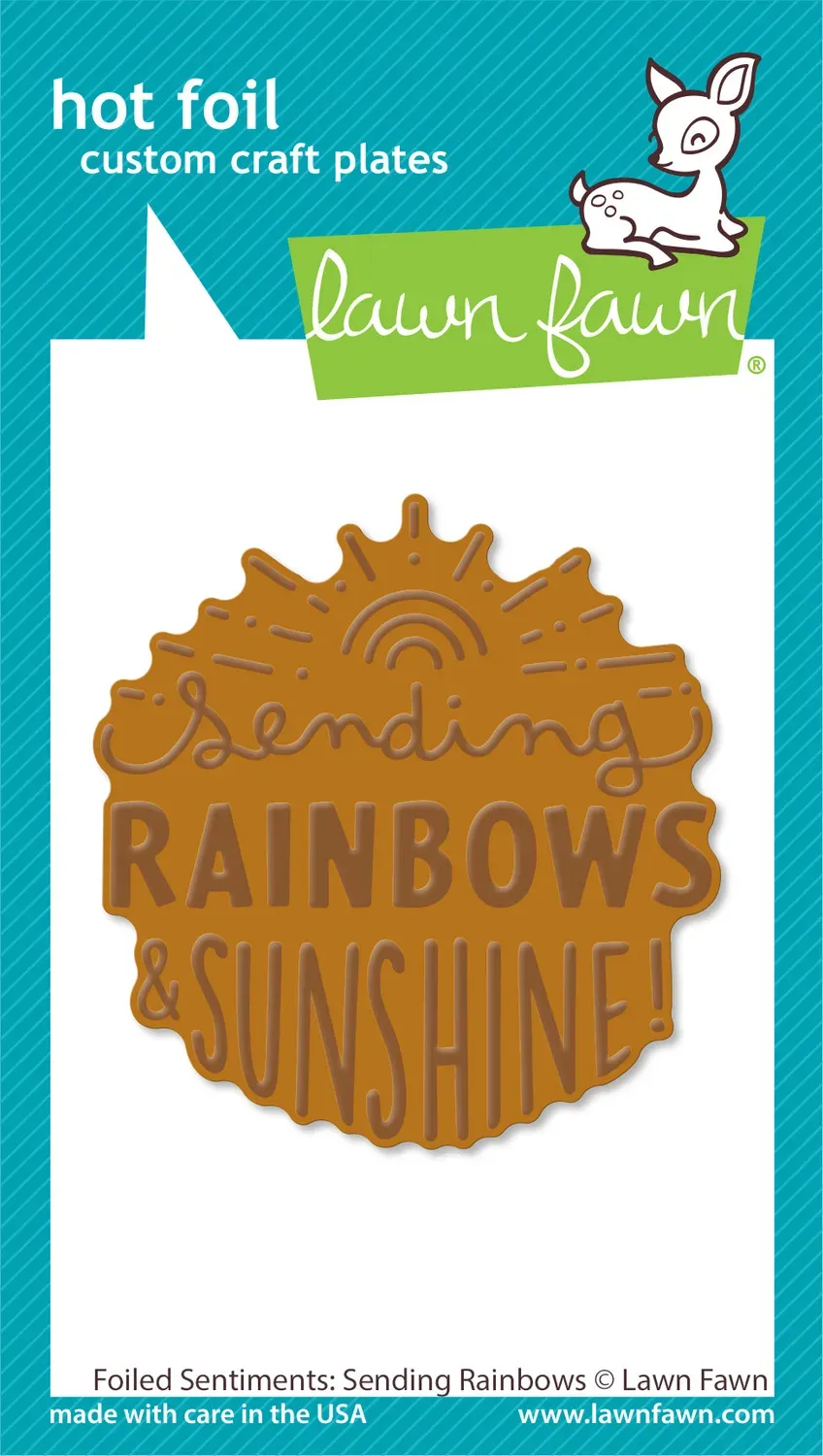 Lawn Fawn Foiled Sentiments Sending Rainbows Folienplatte