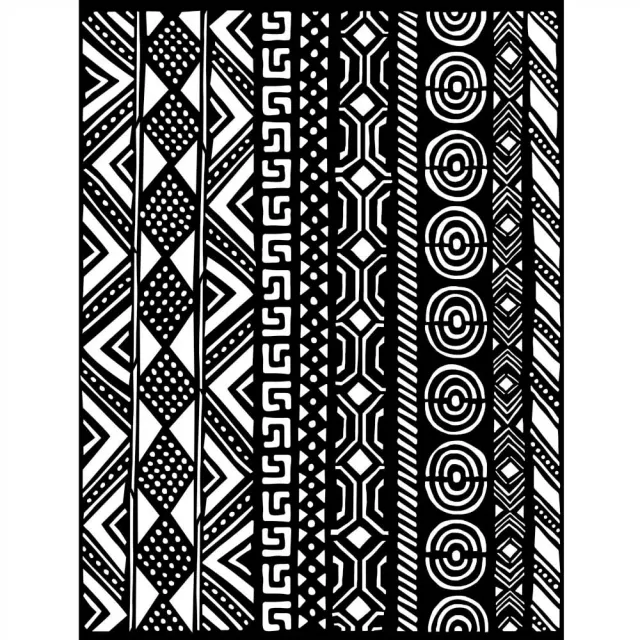 Stamperia Savana Tribal Borders Schablone dick 20x25 cm