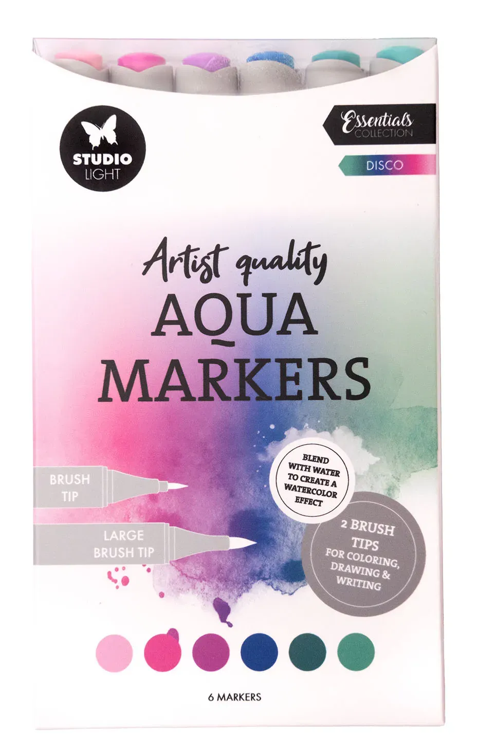 Studio Light Essentials Aqua Marker Disco 6 Stück wasserbasiert