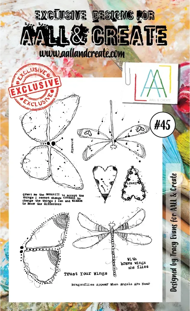 AALL and Create 45 Wings Stempelset A6 Flügel Schmetterling