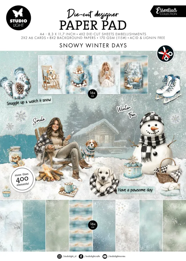 StudioLight Essentials Snowy Winter Days Die-Cut Block 28-tlg