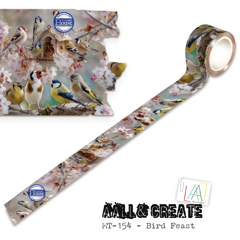AALL and Create MT-154 Washi Tape 25mm Bird Feast Layer-It-Up
