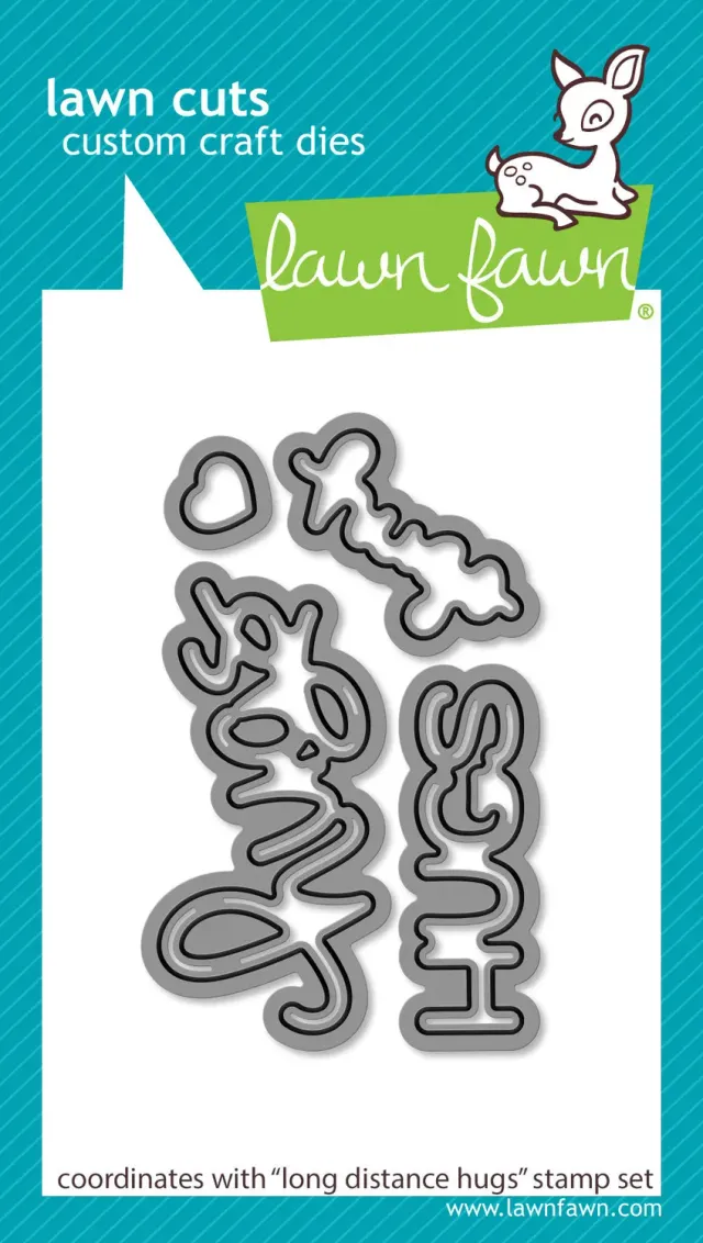 Lawn Fawn Lawn Cuts Long Distance Hugs Stanzschablonen Schrift