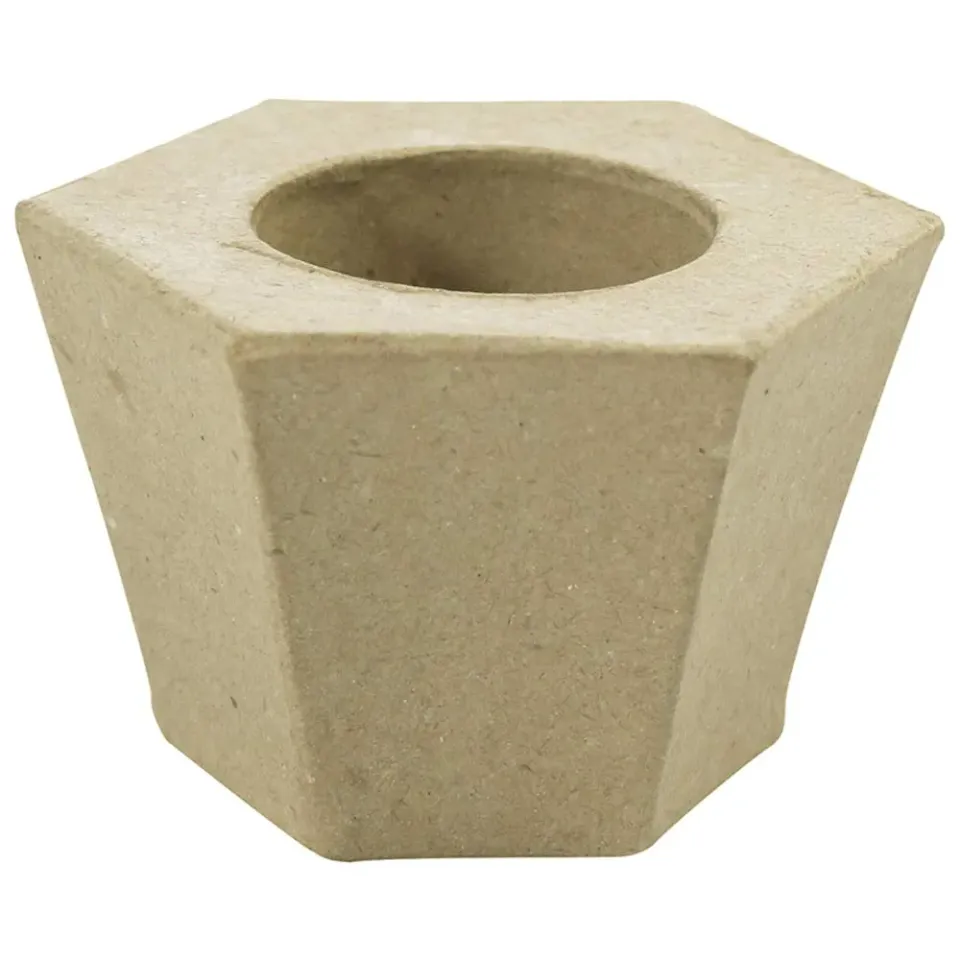 Décopatch Kerzenhalter Pappmaché 8x8x5 cm Deko-Bastelrohling
