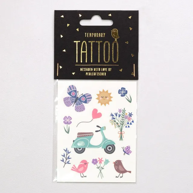 Perlenfischer Sommerausflug Tattoo Temporär Bunter Bogen