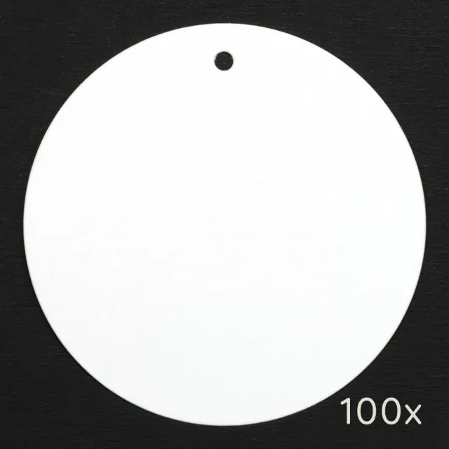 Perlenfischer Round 75 mm Papertags 100 Stück weiß