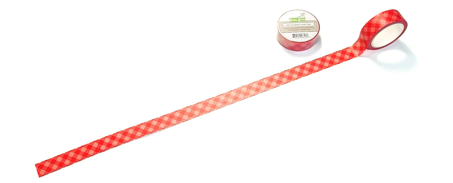 Lawn Fawn Pink Gingham Washi Tape rosa karo 15mm