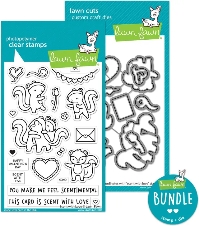 Lawn Fawn Scent with Love Stempel + Stanzen Bundle