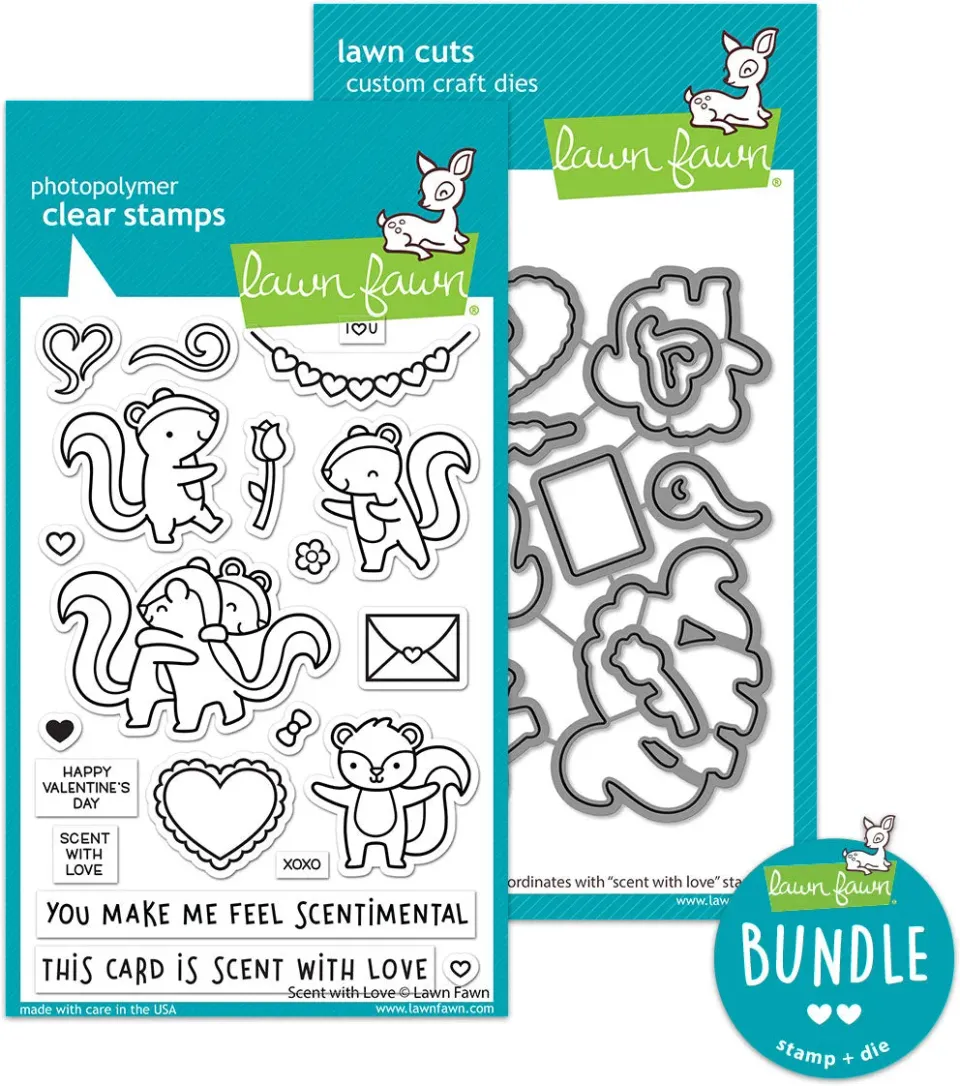 Lawn Fawn Scent with Love Stempel + Stanzen Bundle