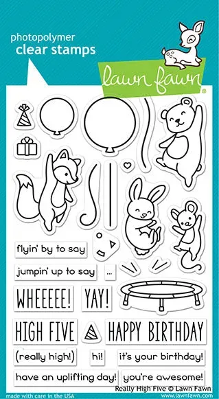 Lawn Fawn Really High Five LF2215 Clear Stempelset Geburtstag