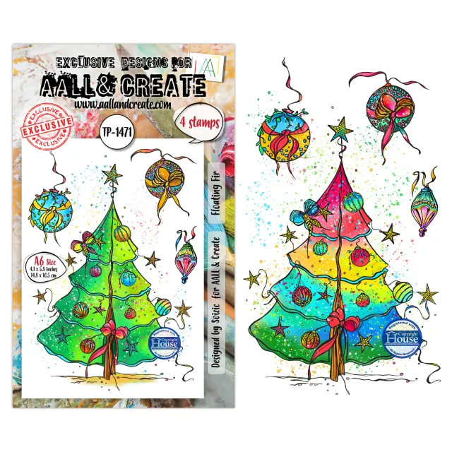 AALL and Create TP-1471 Floating Fir A6 Stempelset Weihnachten