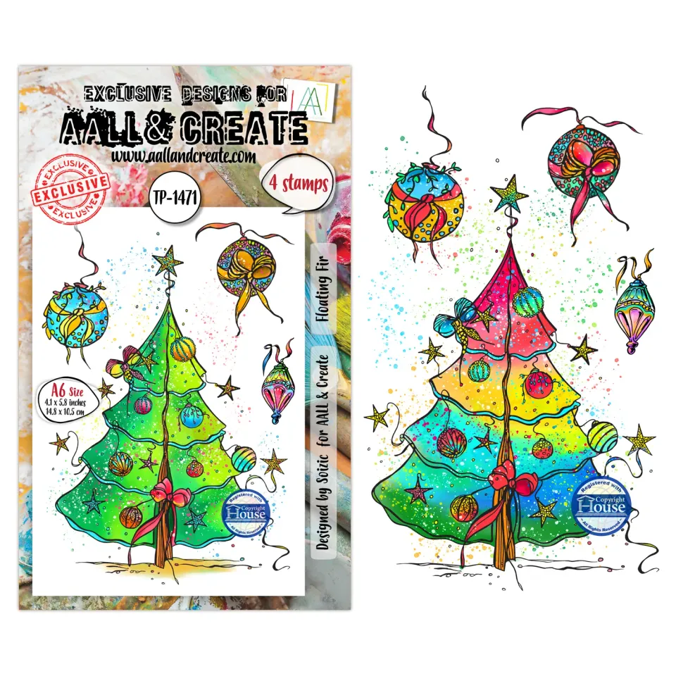 AALL and Create TP-1471 Floating Fir A6 Stempelset Weihnachten