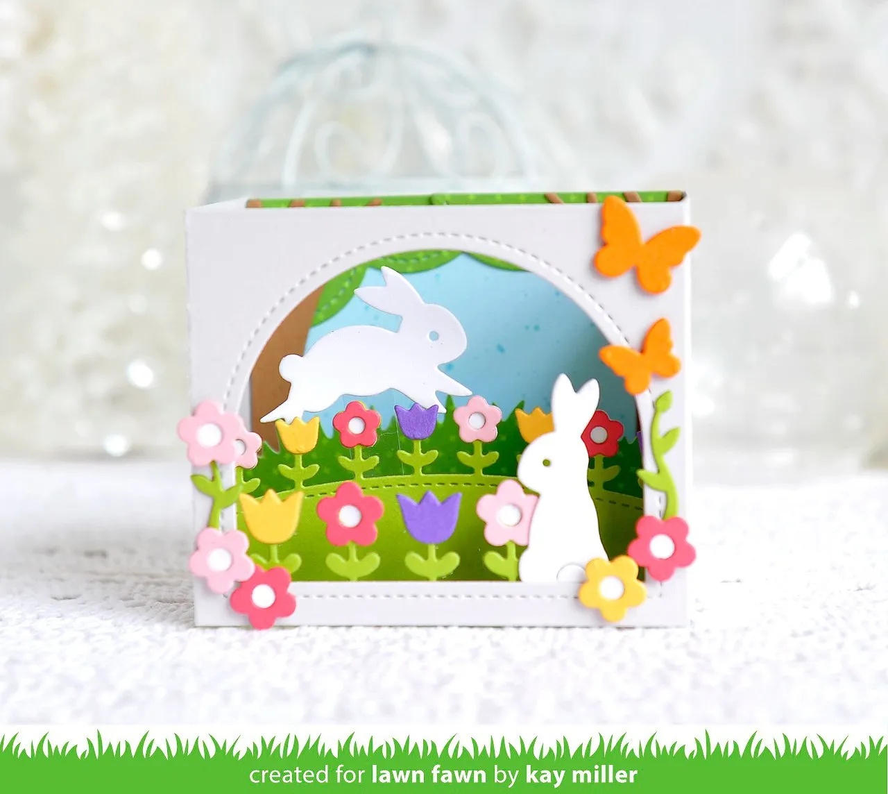 Lawn Fawn Lawn Cuts Shadow Box Card Spring Stanzen Hasen