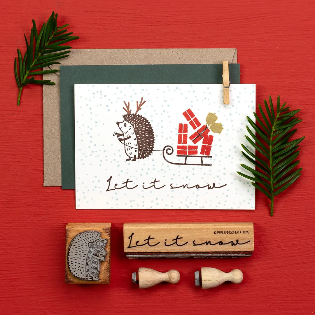 Perlenfischer Let it snow Stempel 79 mm Winter