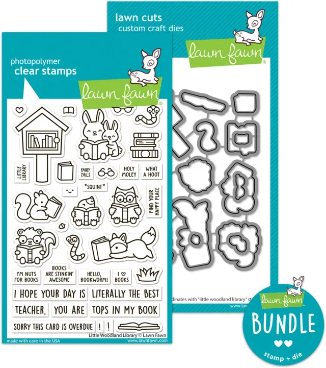 Lawn Fawn Little Woodland Library Stempel + Stanzen Bundle Waldtiere