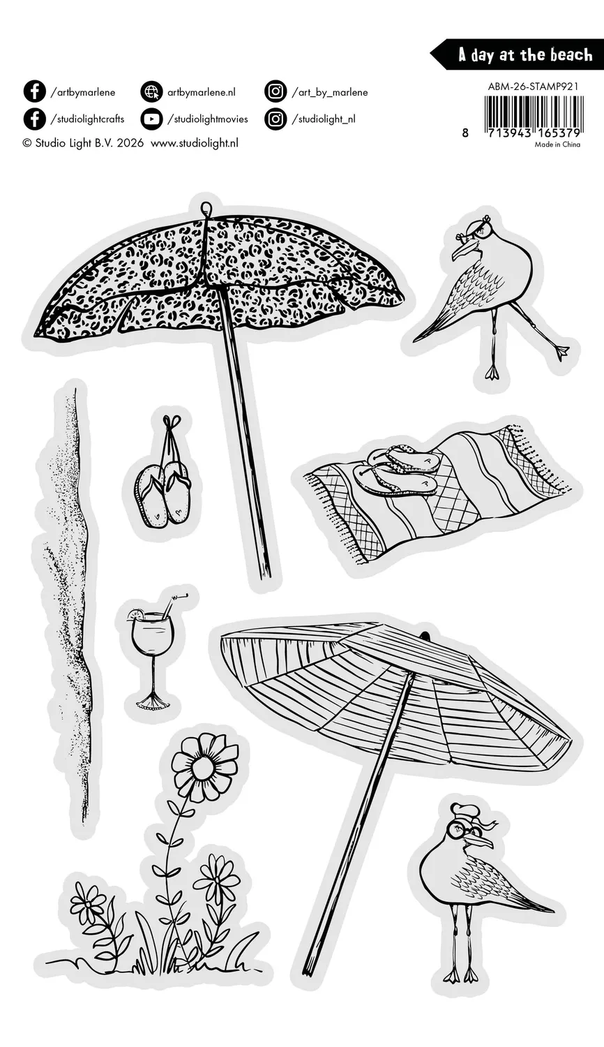 Art by Marlene 2026 A Day at the Beach Clear Stamps Strand