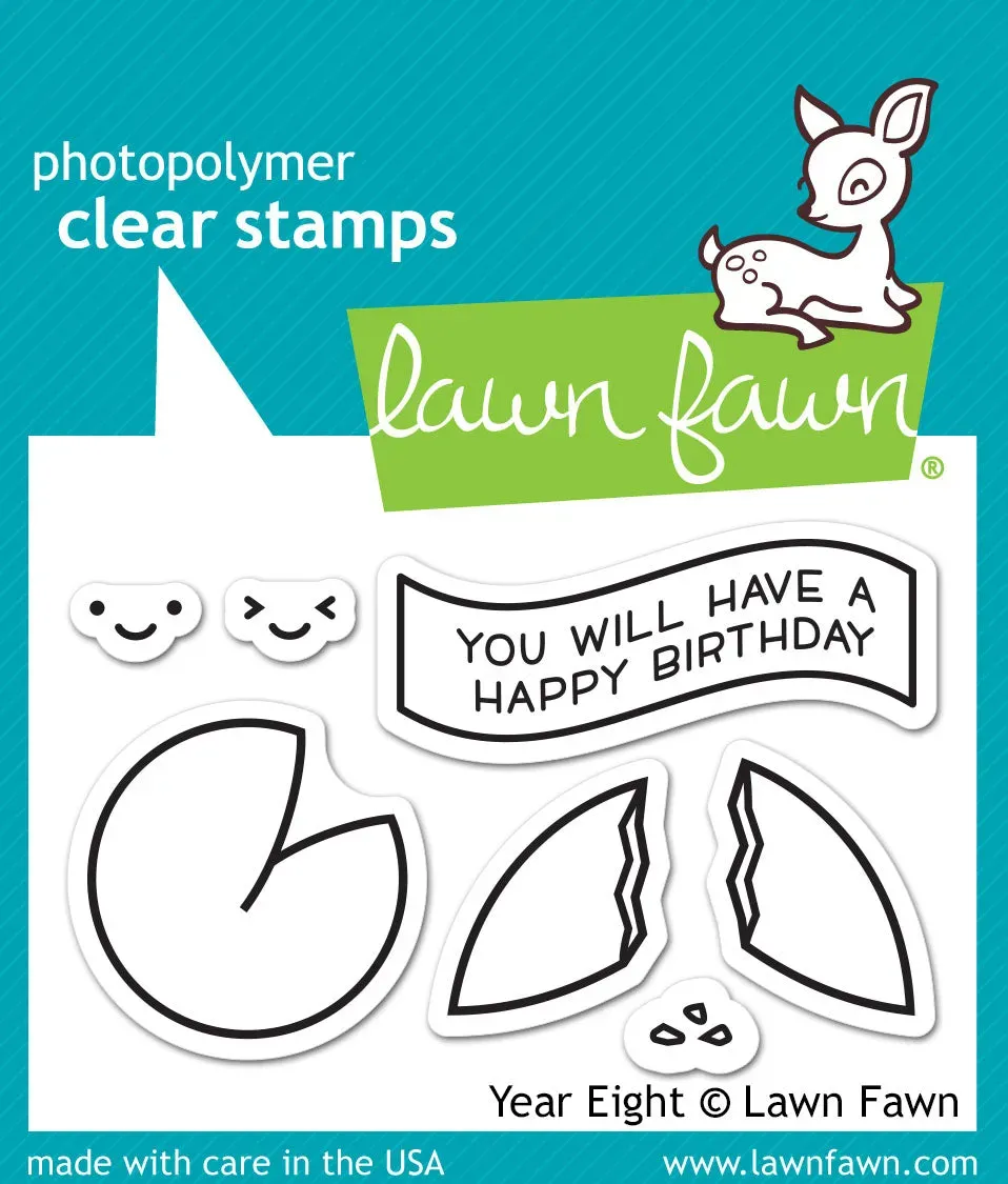 Lawn Fawn Year Eight LF1605 Mini-Stempelset Glückskeks