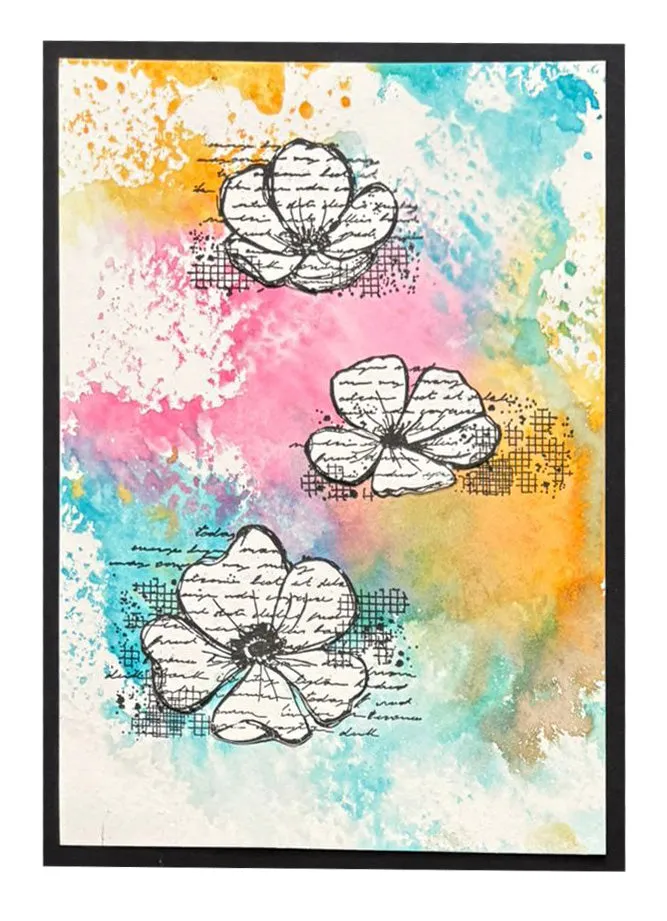 Studio Light Hazel Eaton Dragonfly Dreams Clear Stamp Grungy Flowers