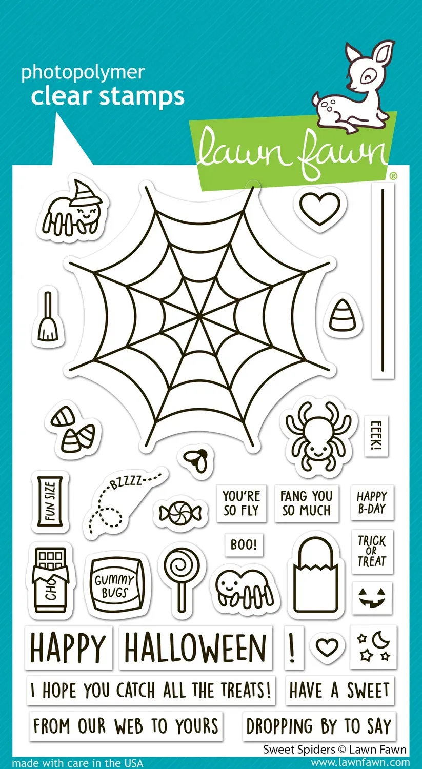 Lawn Fawn Sweet Spiders Clear Stamps Halloween