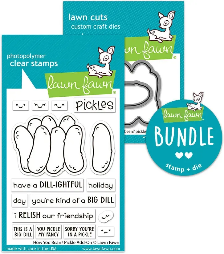 Lawn Fawn How You Bean? Pickle Add-On Stempelset mit Stanzen