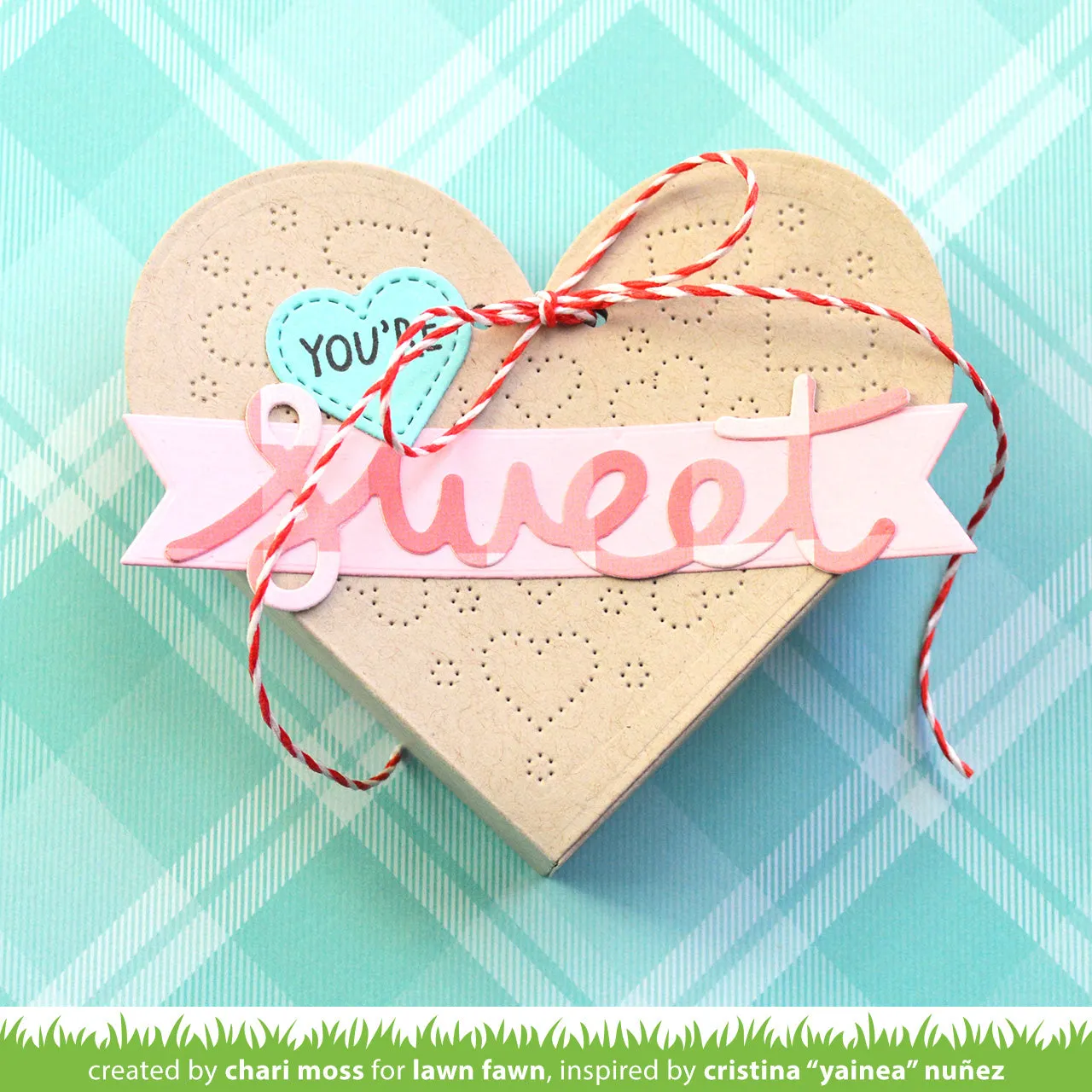 Lawn Fawn Lawn Cuts Heart Pouch Dotted Hearts Stanzschablone
