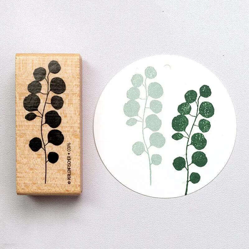 Perlenfischer Eukalyptus Stempel 62x22 mm Holzgriff