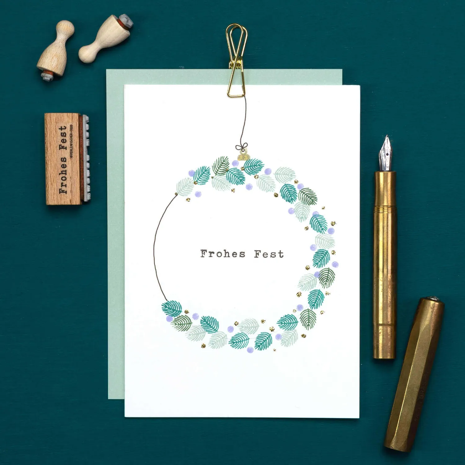 Perlenfischer Feather Leaf Mini Stempel 10x7mm Buche natur