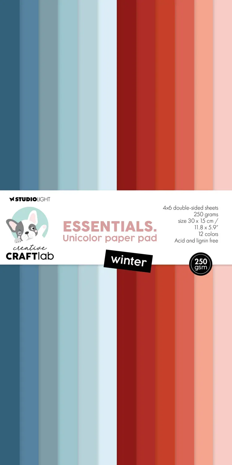 Creative Craftlab Essentials Winter Unicolor Papierblock