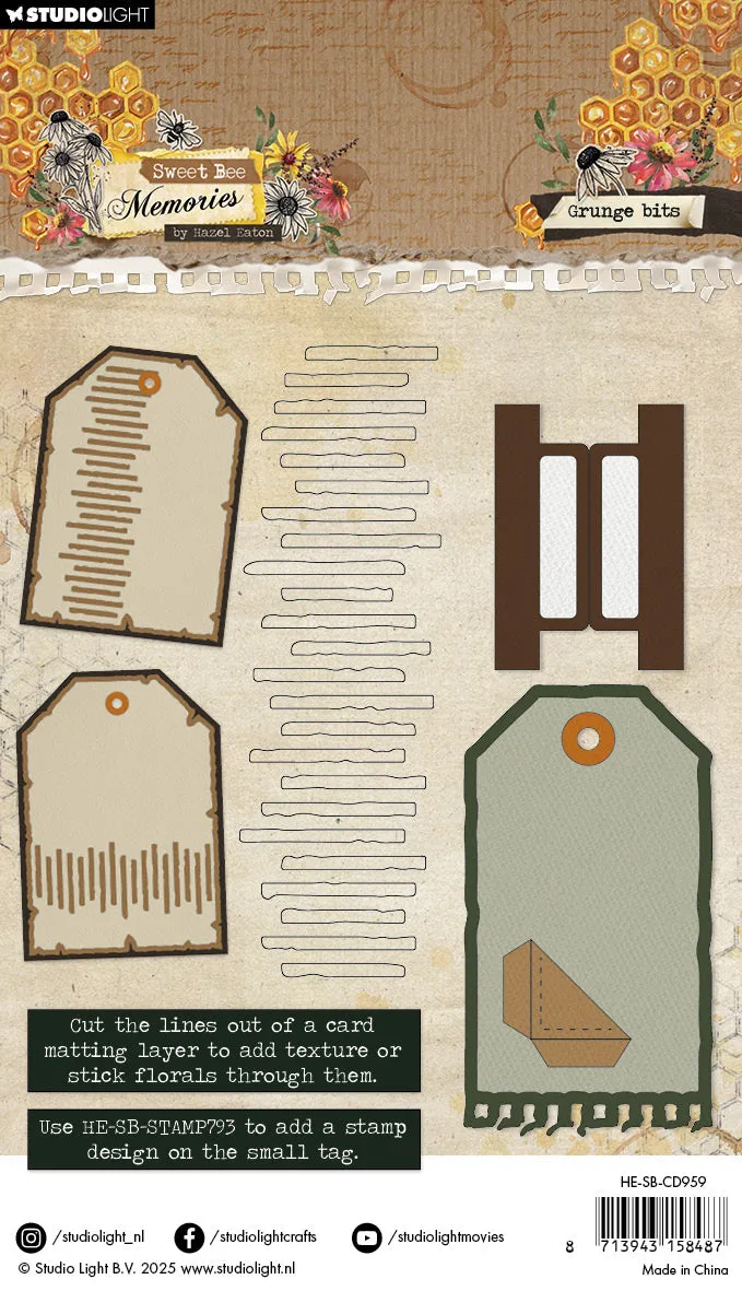 Hazel Eaton Sweet Bee Memories Stanzschablone Grunge bits 99x149 mm