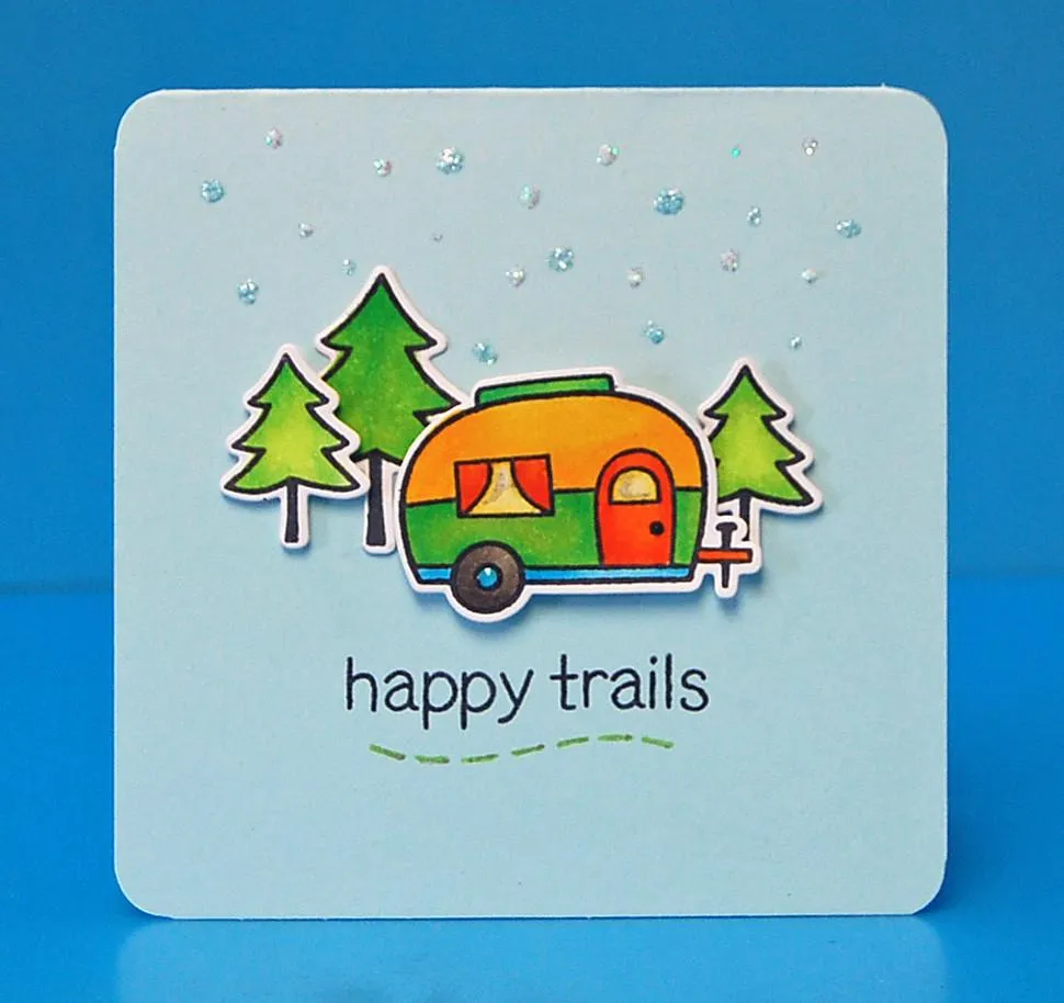 Lawn Fawn Happy Trails Stempelset Camping 12 Stempel