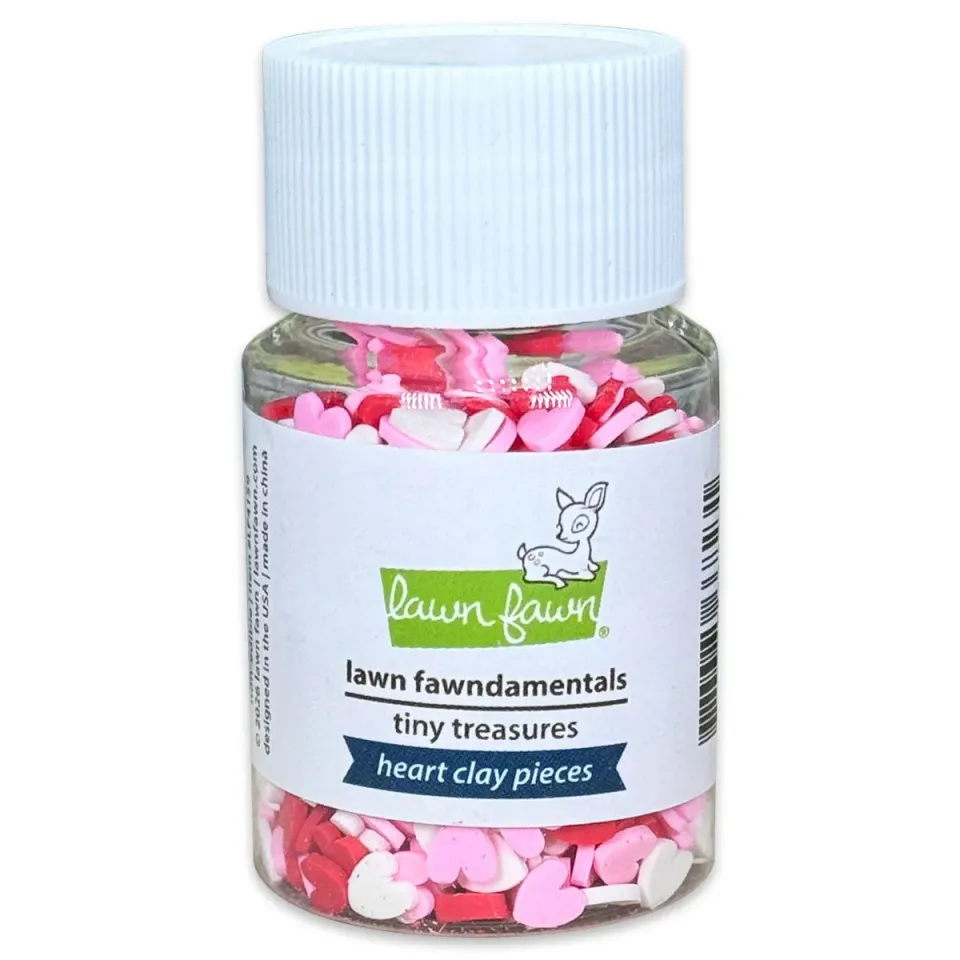 Lawn Fawn Tiny Treasures Clay-Streuteile Herzen rosa-rot-weiß