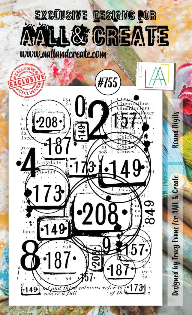 AALL and Create #755 Round Digits Stempelset A6 Zahlen