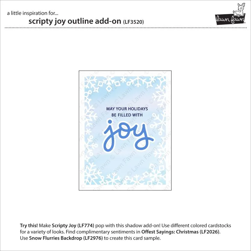 Lawn Fawn Scripty Joy Outline Add-On Stanze Schriftzug