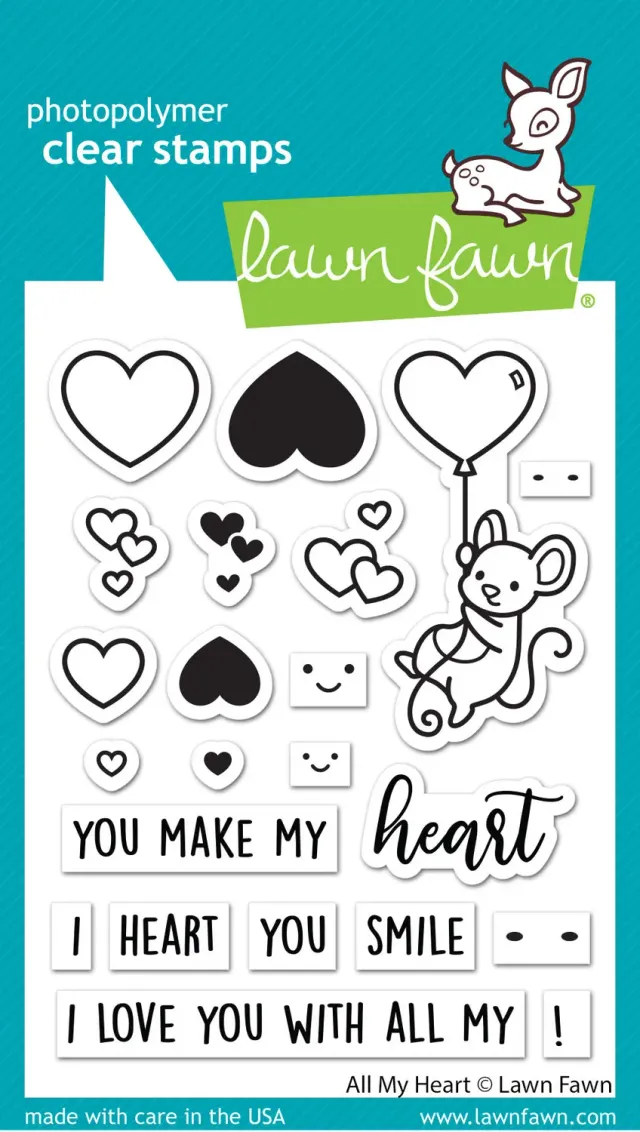 Lawn Fawn All My Heart Clear Stamps Valentinstempel