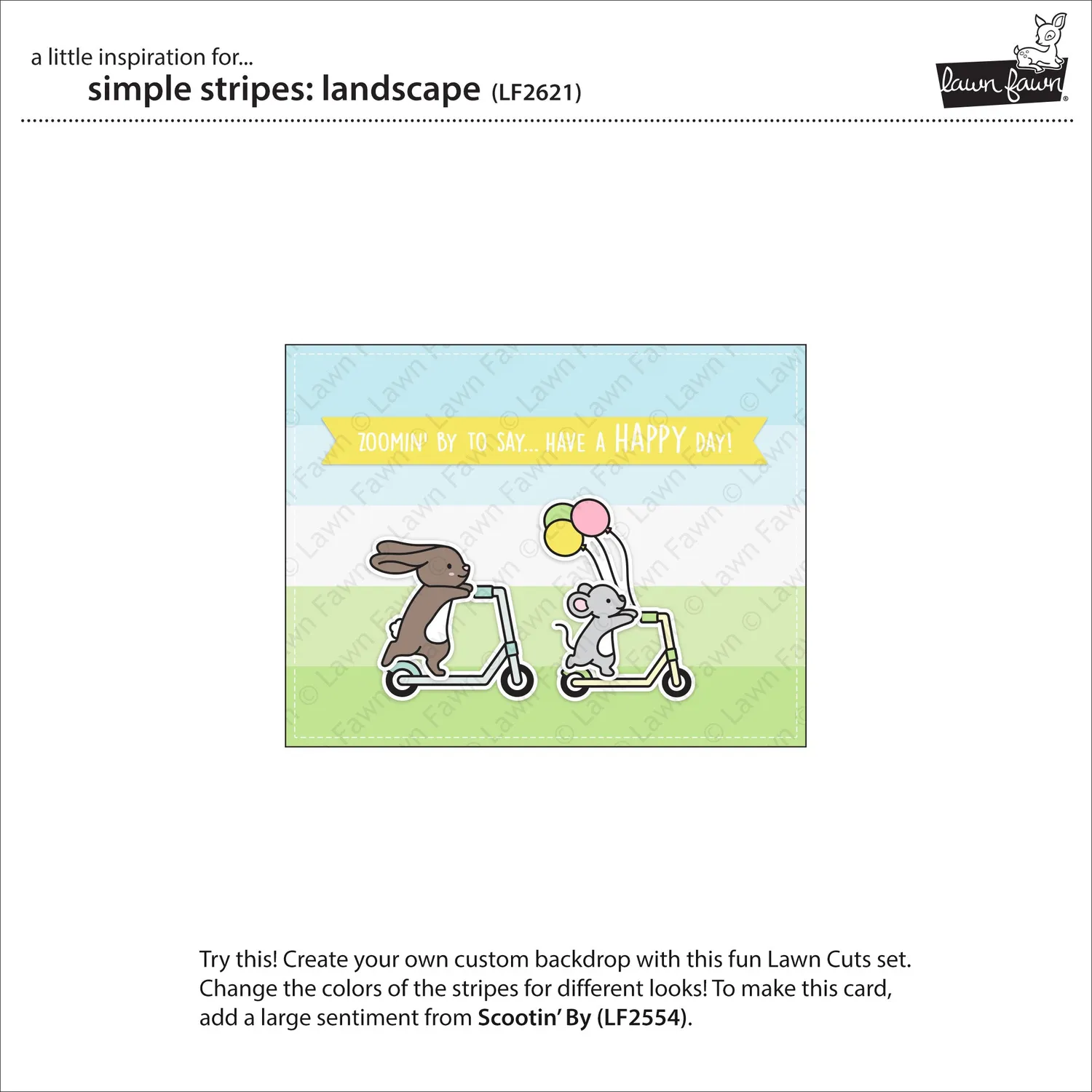 Lawn Fawn Simple Stripes Landscape Stanze Hintergrund
