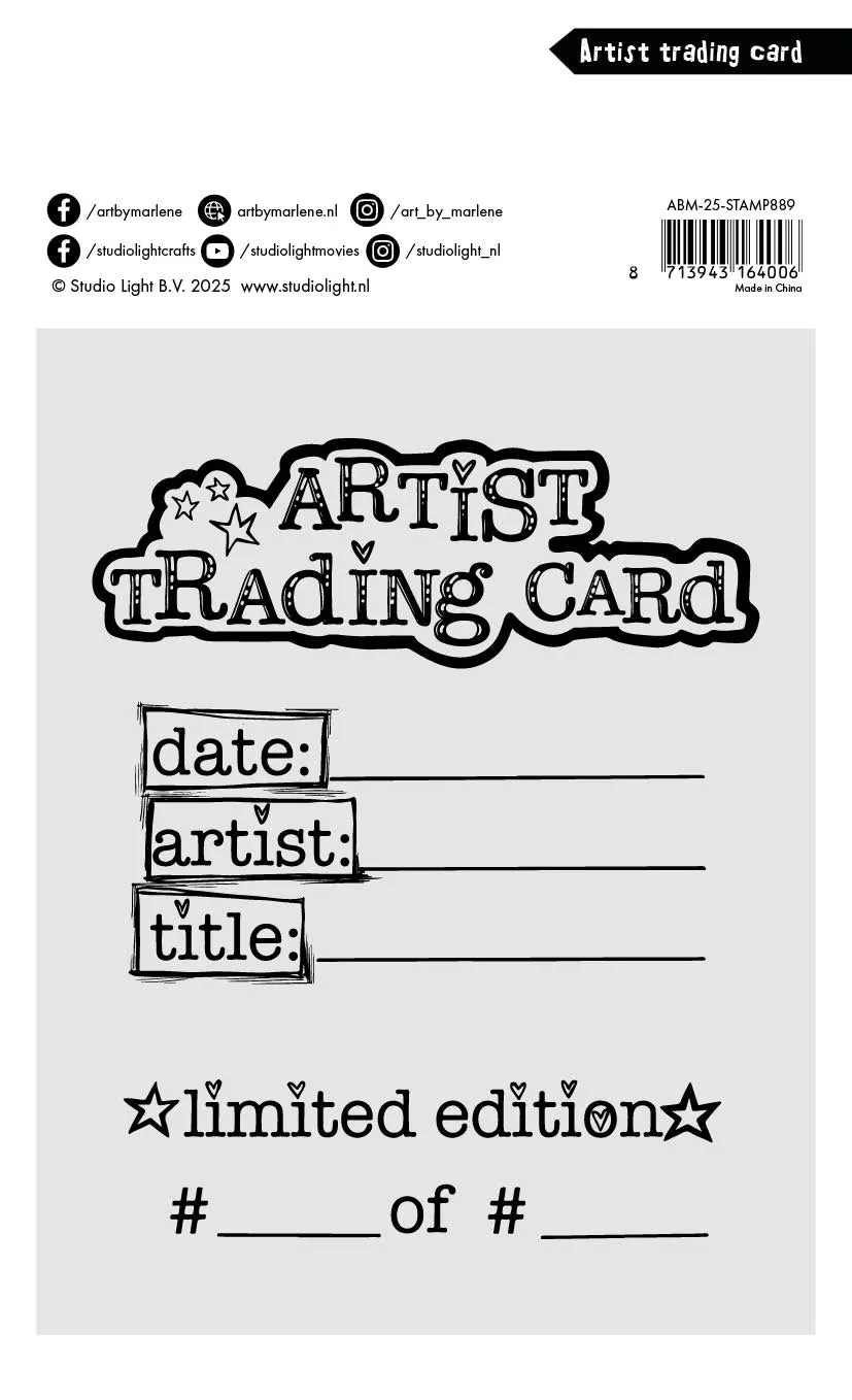 Art by Marlene 2025 Clear Stamp Artist Trading Card ATC