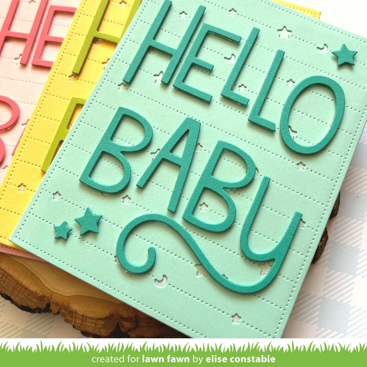 Lawn Fawn Giant Outlined Hello Baby Stanzschablone groß