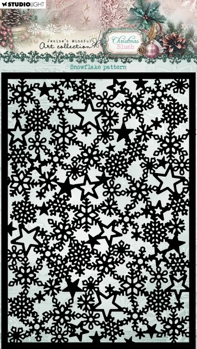 Jenine's Mindful Art Christmas Blush Snowflake Schablone A5