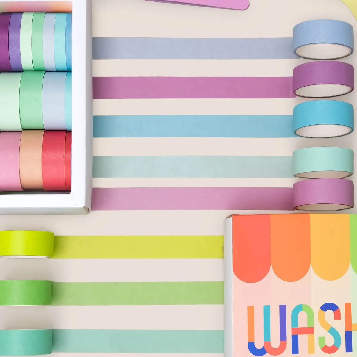 Ieebee Rainbow Washi Tape Set 40 Rollen Uni 15mm 7,5mm