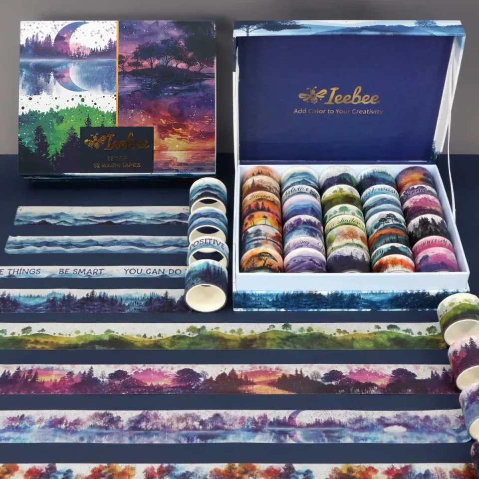 Ieebee Landscape Washi Tape Set 32 Rollen Berge Wald