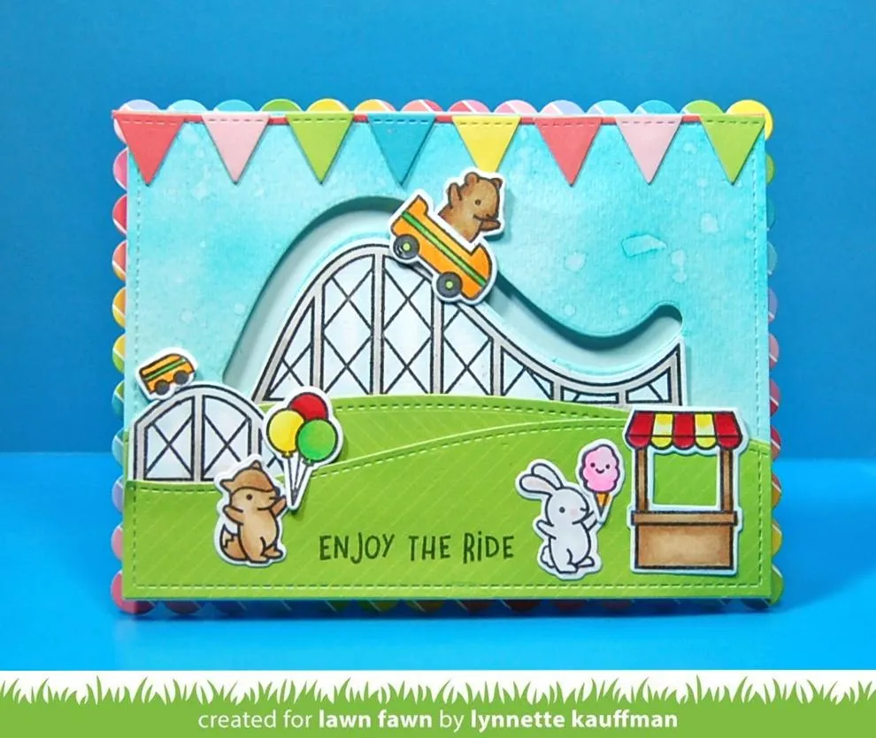 Lawn Fawn Coaster Critters Stempelset Geburtstag