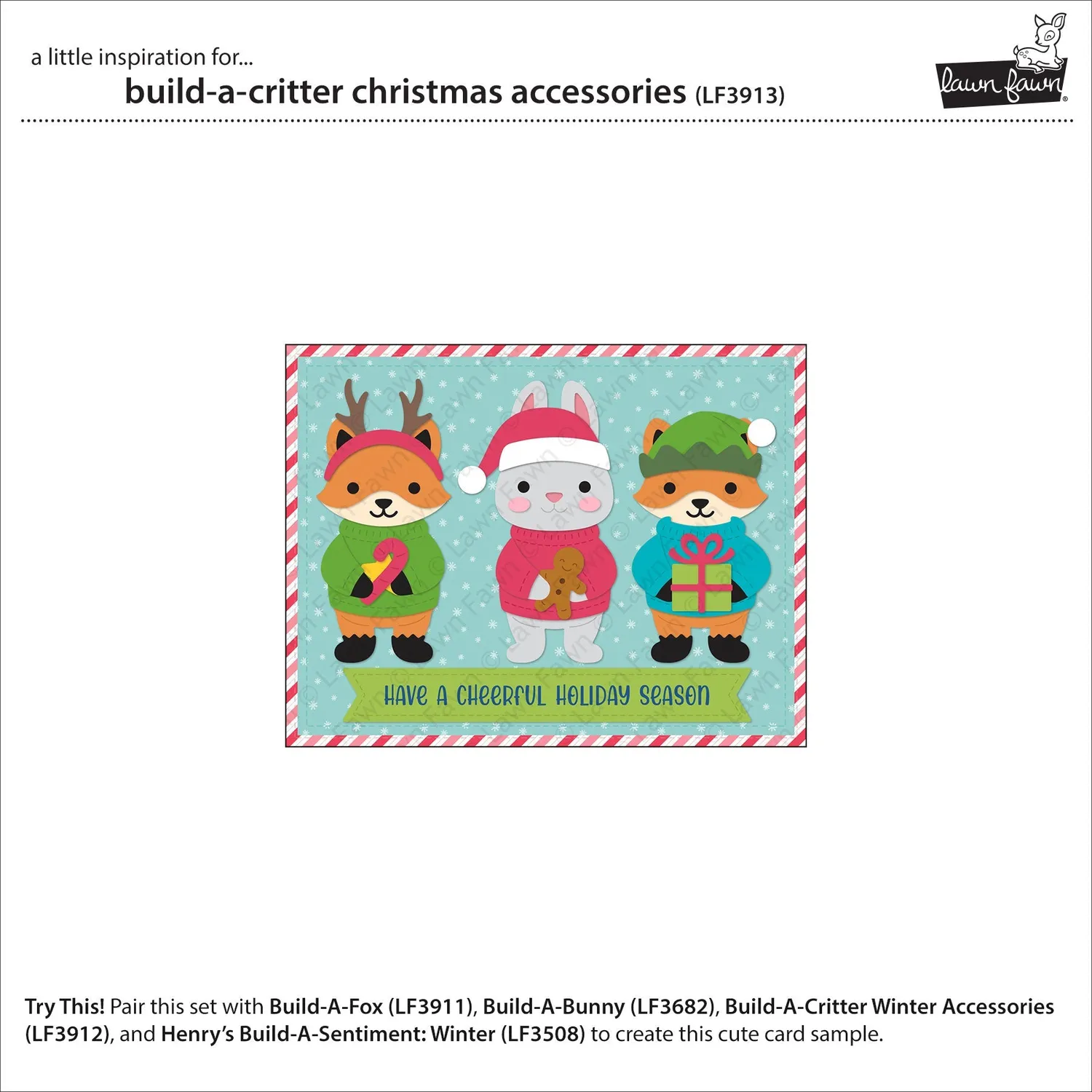 Lawn Fawn Build-A-Critter Christmas Stanzen 14-teilig