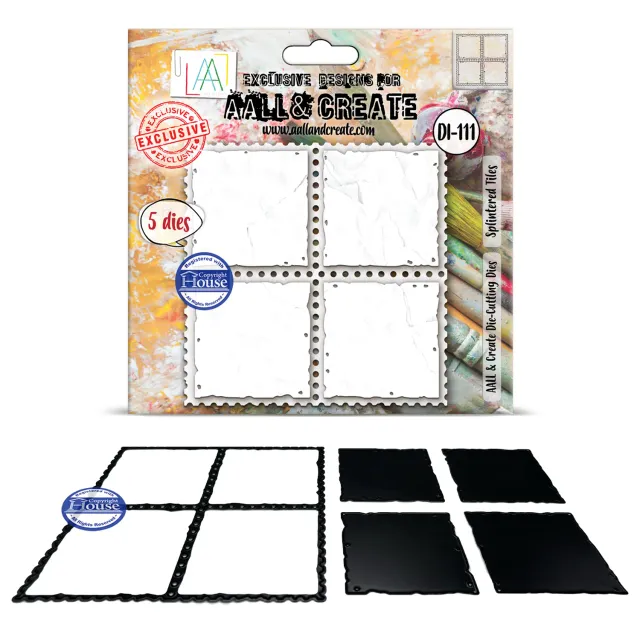 AALL and Create DI-111 Splintered Tiles Stanzschablone 5-teilig