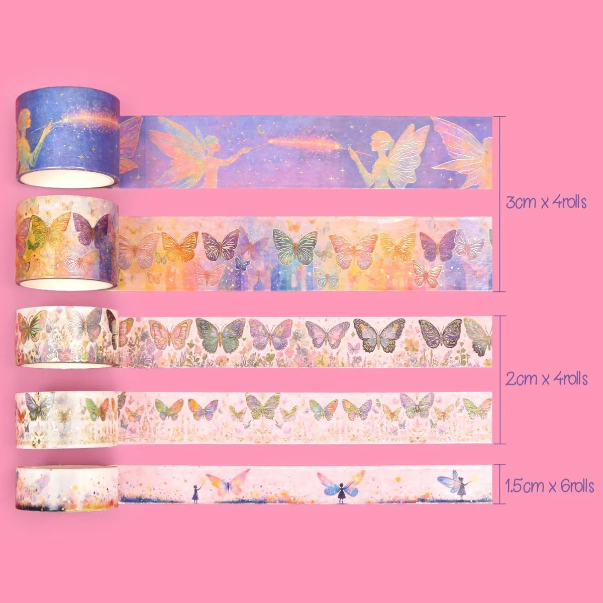 Ieebee Celestial Fairy Washitape 14 Rollen Mond Sterne